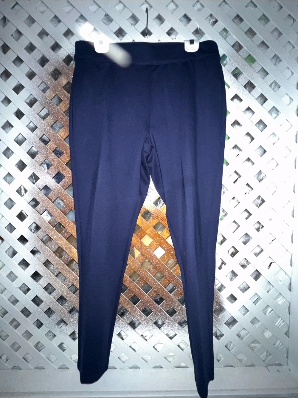 Soft Sorrundings Women's Navy Ponte Knit Slim Pull On Ankle Pants sz Large